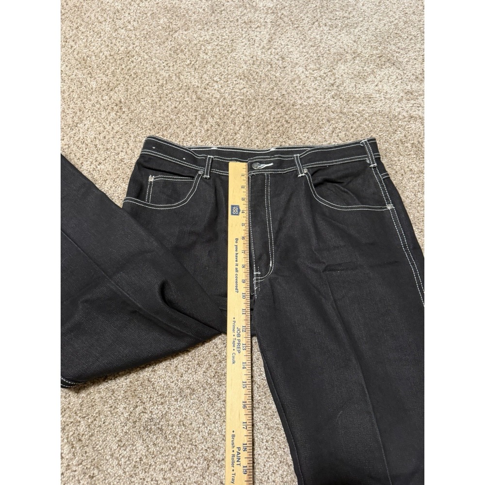 Vintage 80s Sheplers Jeans Mens 36 Black White Bootcut‎ Embriodered Eagle - Picture 7 of 9